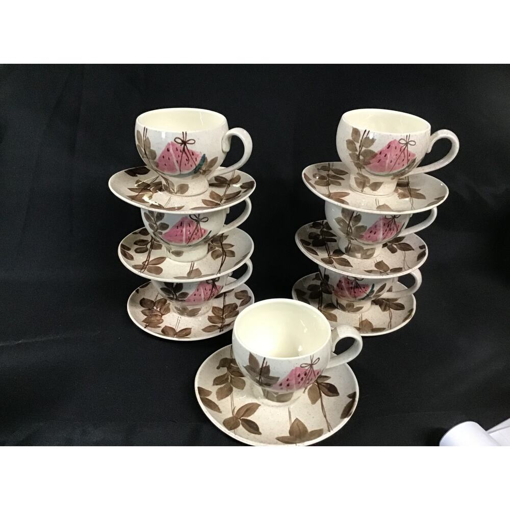 RED WING Tampico Cups and Saucers-Set of 10